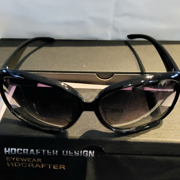 Womens Polarized Sunglasses 100%UV Purple Lens 60mm Black/Gold Oversized Frame main image 6